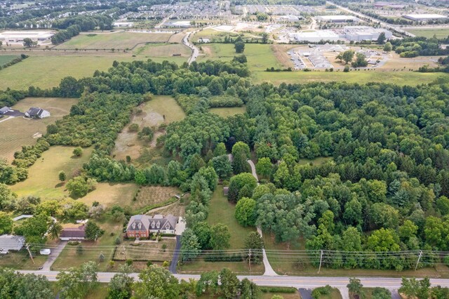 drone / aerial view with a rural view