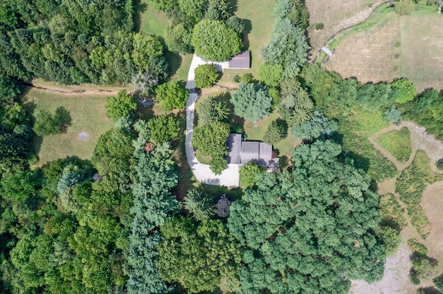 birds eye view of property with a rural view