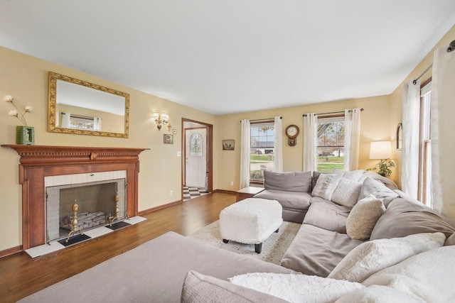 living room featuring hardwood / wood-style floors