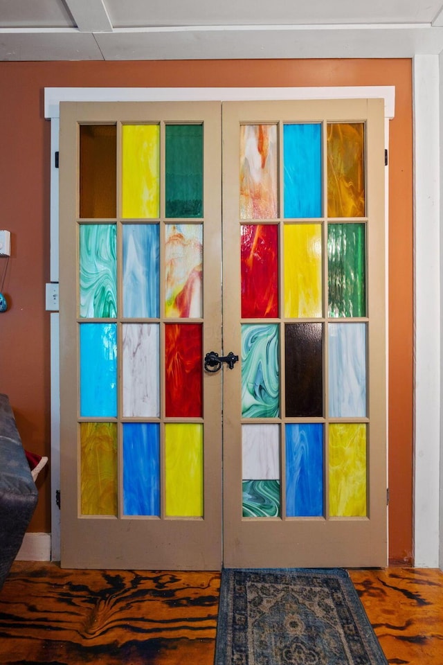 doorway featuring french doors