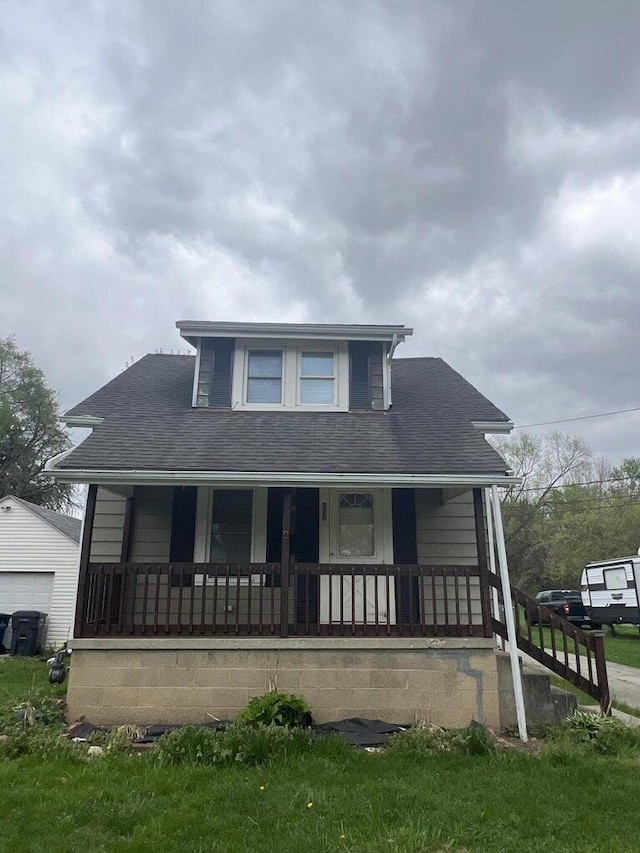 bungalow featuring covered porch