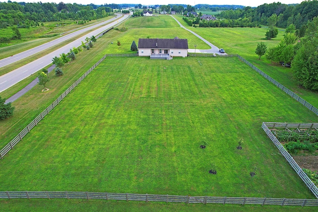 drone / aerial view with a rural view