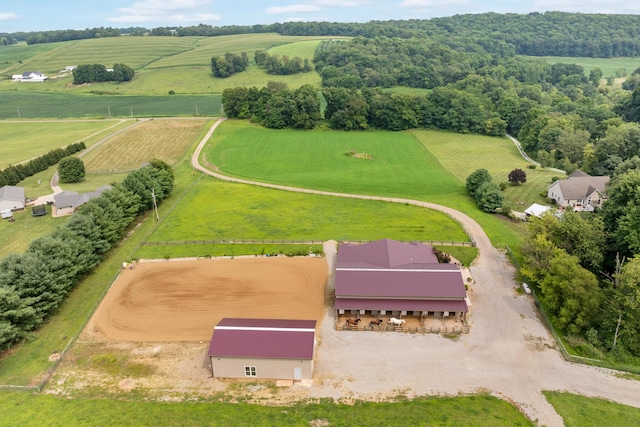 bird's eye view featuring a rural view