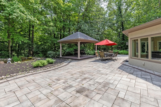 view of patio / terrace with a gazebo