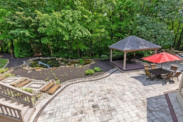 view of patio with a gazebo