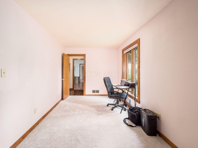 office area featuring carpet floors