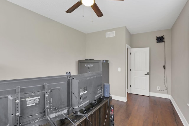 667 Green Forest Pl, Lithopolis, OH 43136 - office with ceiling fan, baseboards, and wood finished floors