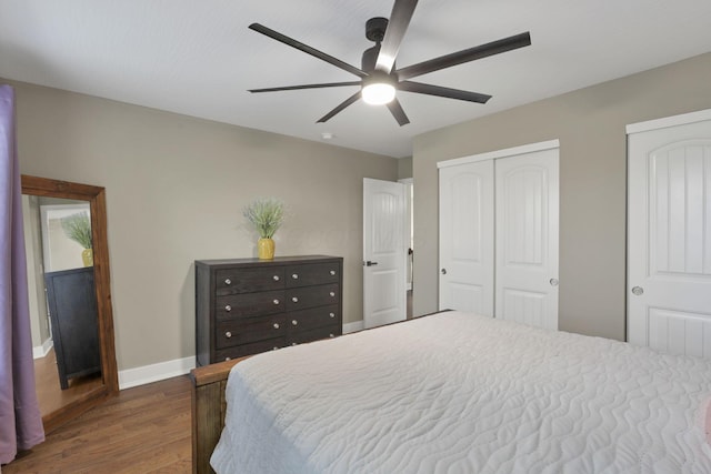 667 Green Forest Pl, Lithopolis, OH 43136 - bedroom with wood finished floors, baseboards, and a ceiling fan