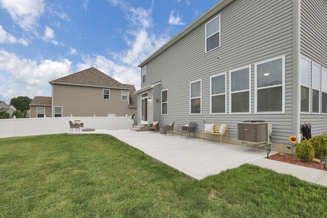 667 Green Forest Pl, Lithopolis, OH 43136 - back of property with central AC unit, entry steps, and a patio