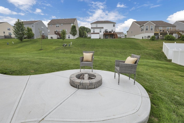667 Green Forest Pl, Lithopolis, OH 43136 - view of patio featuring a residential view and a fire pit