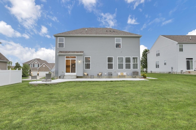 667 Green Forest Pl, Lithopolis, OH 43136 - rear view of property featuring a patio, central AC unit, and a shingled roof