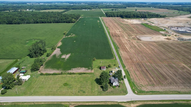 aerial view featuring a rural view