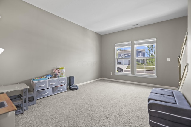 interior space featuring carpet floors