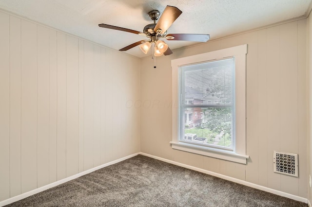 53 N Warren Ave, Columbus, OH 43204 - spare room featuring ceiling fan, carpet floors, baseboards, and a textured ceiling
