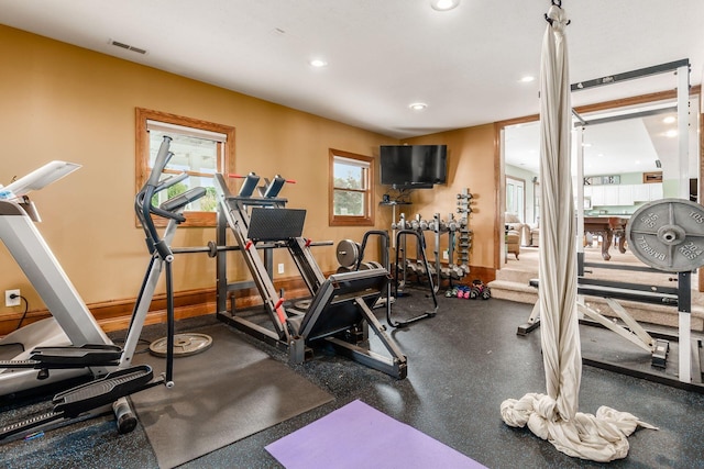 workout area with plenty of natural light