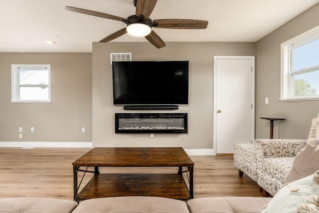 living room featuring wood-type flooring