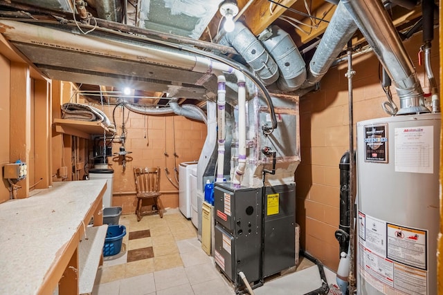 utility room with water heater