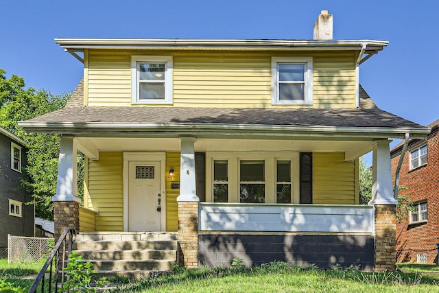 view of front of home with a porch