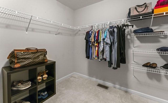 spacious closet with carpet flooring