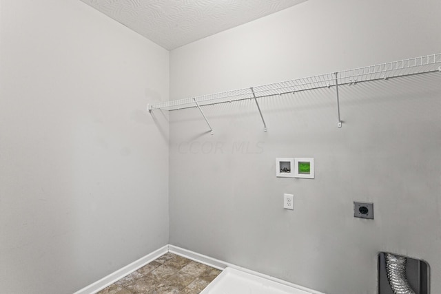 laundry area with electric dryer hookup and hookup for a washing machine