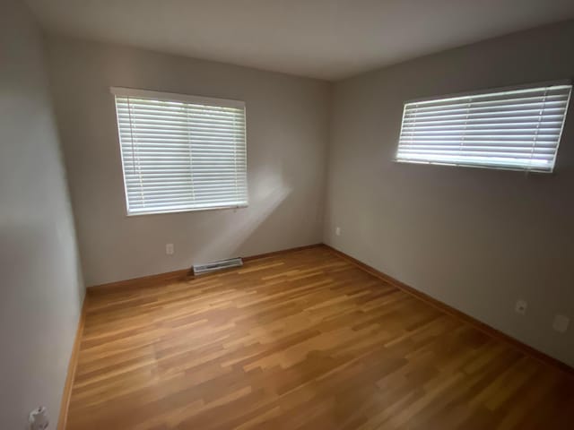 unfurnished room with plenty of natural light and light wood-type flooring