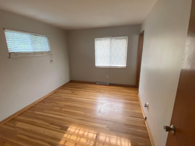 empty room featuring light hardwood / wood-style floors