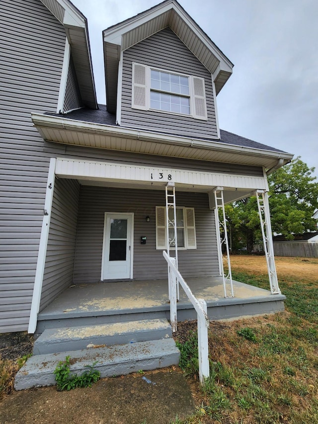 view of front facade featuring covered porch