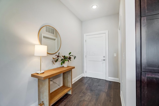 interior space featuring dark hardwood / wood-style flooring