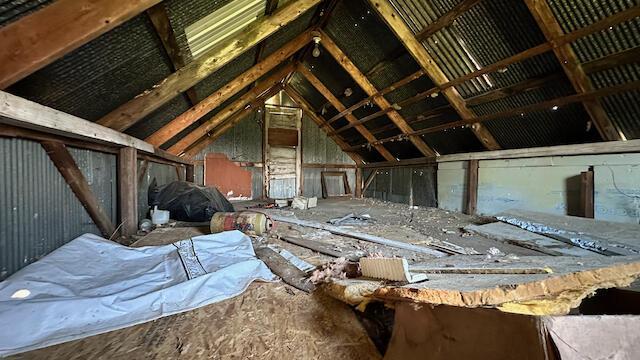 view of unfinished attic