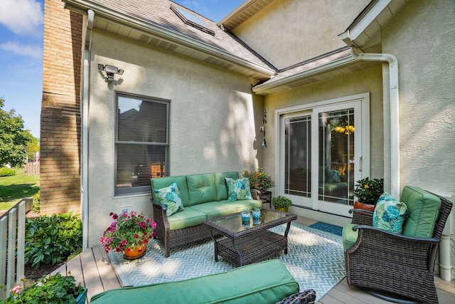 view of patio featuring an outdoor living space