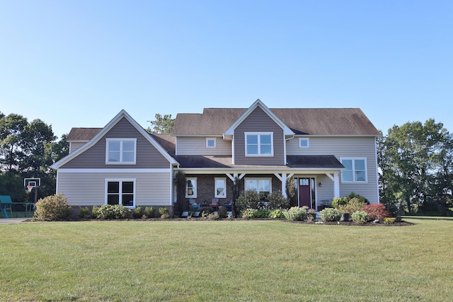 craftsman-style home with a front yard