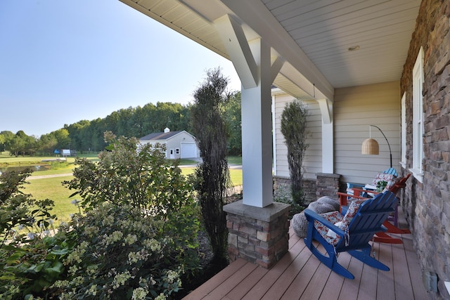 wooden deck with a porch