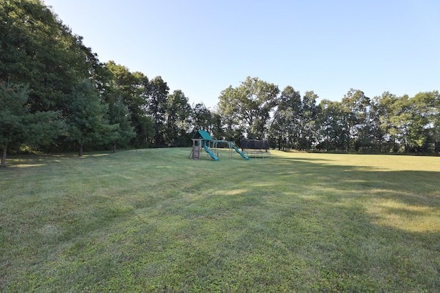 view of yard with a playground