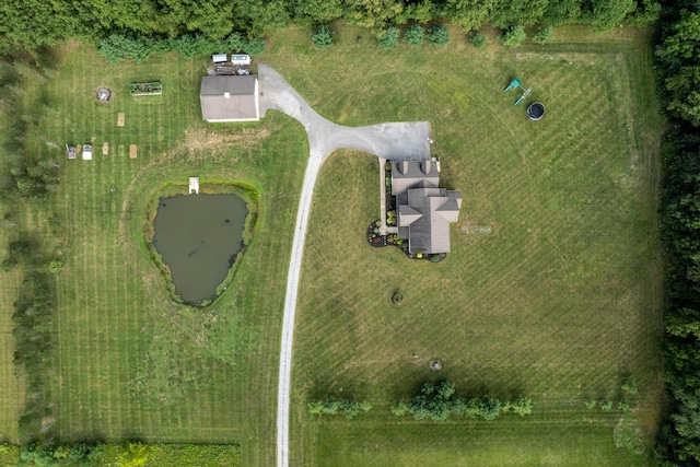 bird's eye view with a rural view