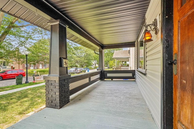 deck with a porch