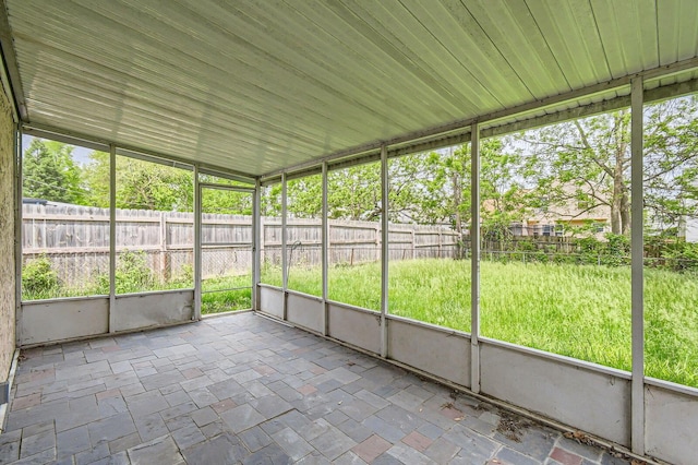 view of unfurnished sunroom