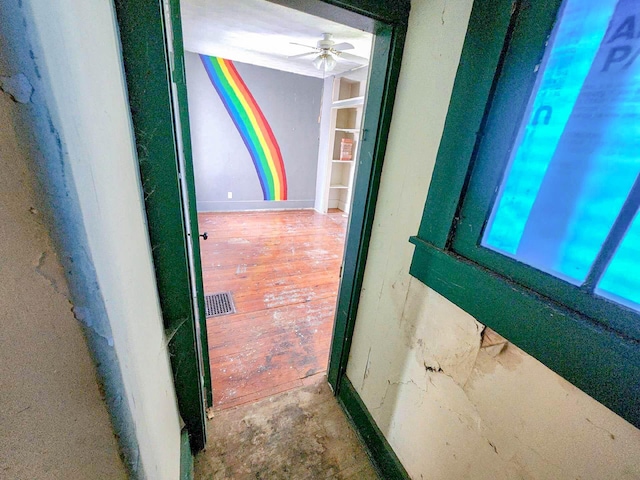 hall featuring hardwood / wood-style floors