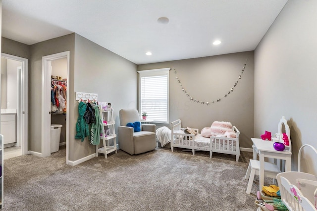 playroom with carpet floors