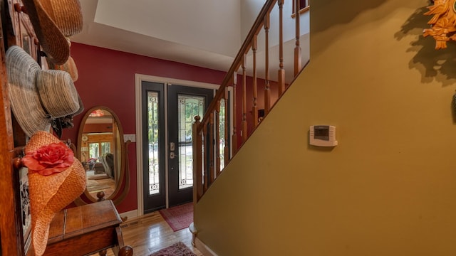 foyer with light hardwood / wood-style flooring