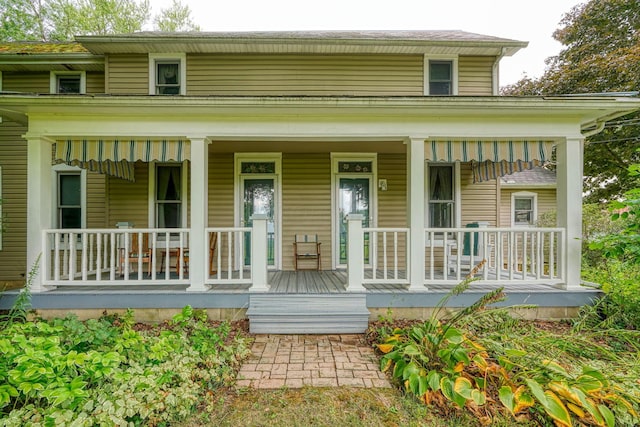 exterior space with covered porch