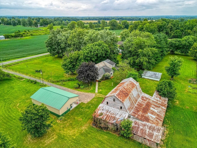 drone / aerial view with a rural view