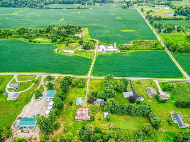 drone / aerial view with a rural view