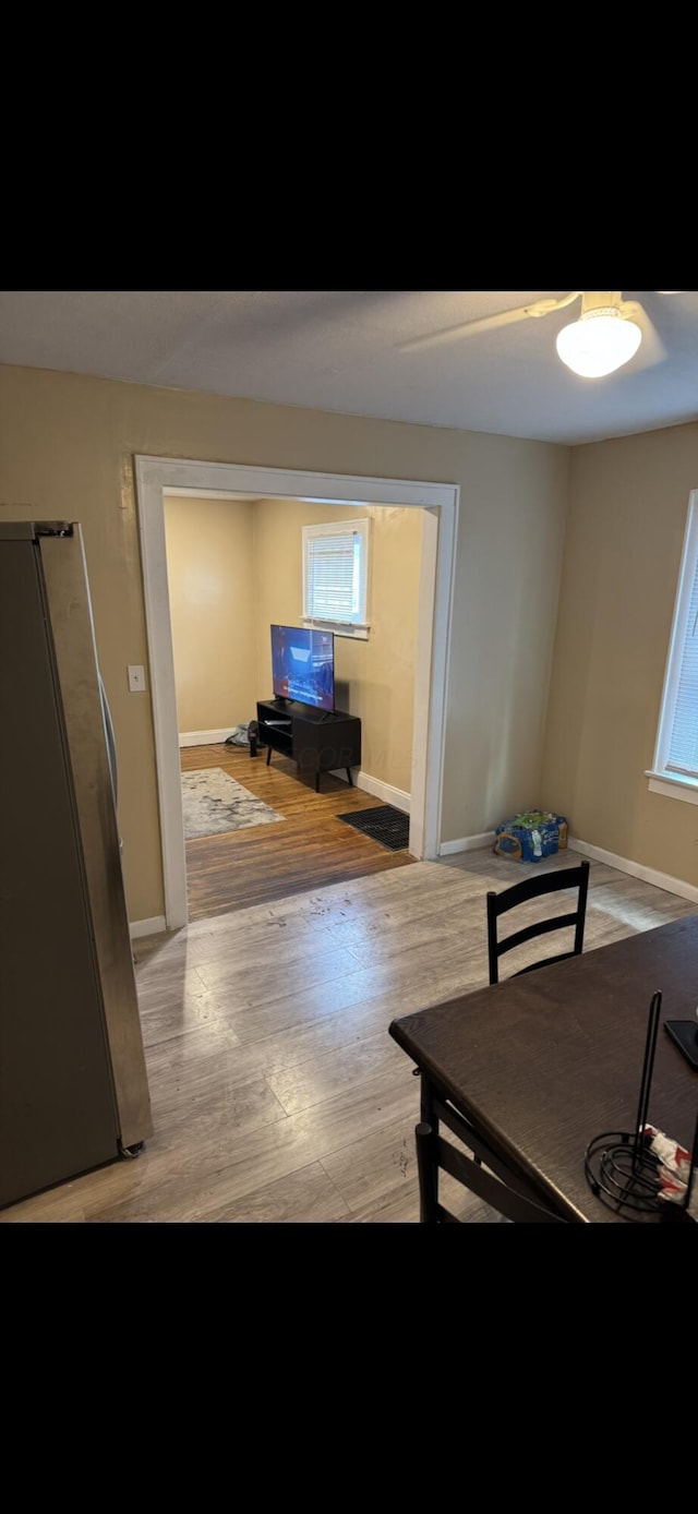 interior space featuring light hardwood / wood-style floors and a healthy amount of sunlight