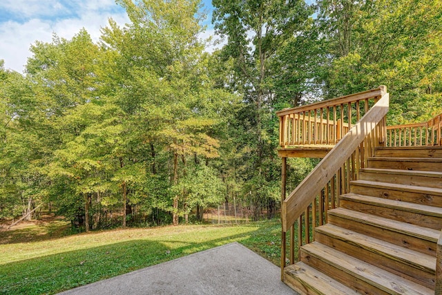 view of yard featuring a deck