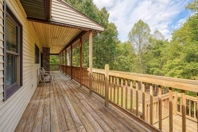 wooden deck with covered porch