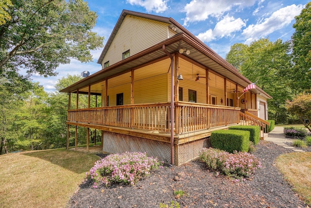 view of home's exterior with a lawn