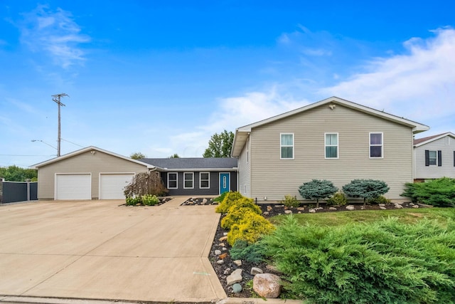 tri-level home with a garage