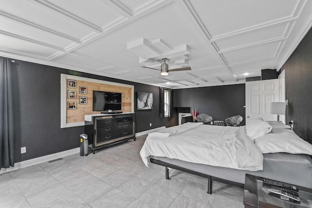 bedroom featuring ceiling fan