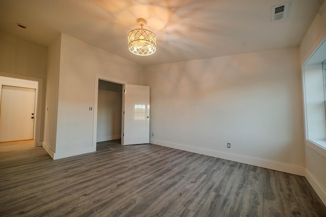 interior space with dark hardwood / wood-style flooring