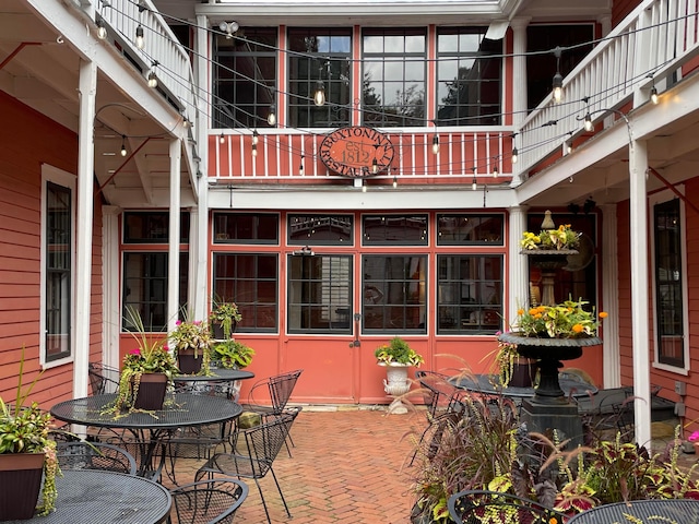 view of patio / terrace with a balcony